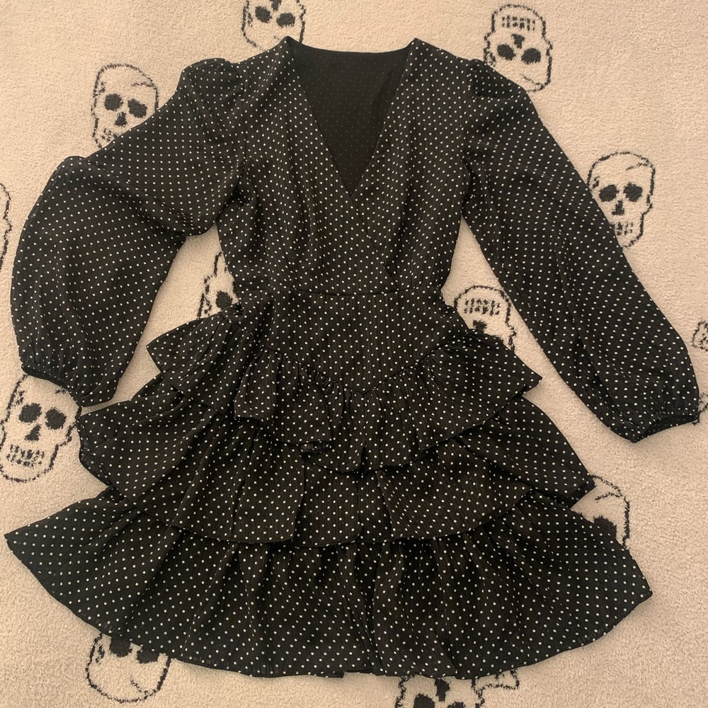 Ruffled Polka Dot Mini Dress